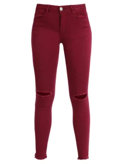 Kiss Pink Pantaloni donna skinny con strappi