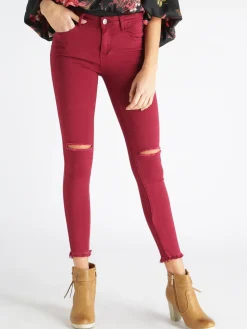 Kiss Pink Pantaloni sfrangiati con strappi