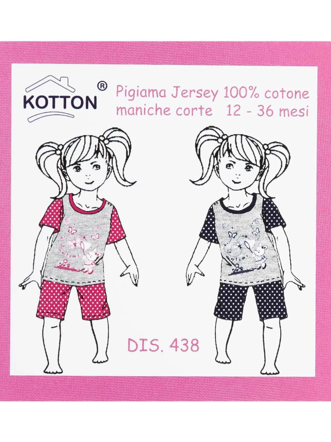 Kotton Pigiama corto da neonata in cotone