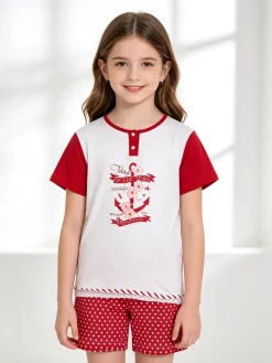 Kotton Pigiama corto in cotone da bambina