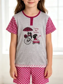 Kotton Pigiama corto in cotone da bambina