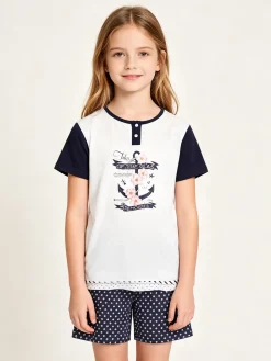 Kotton Pigiama corto in cotone da bambina