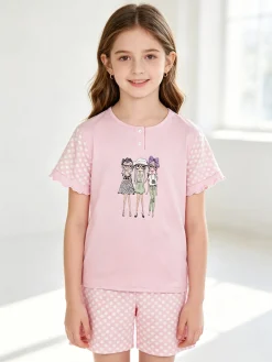 Kotton Pigiama corto in cotone da bambina