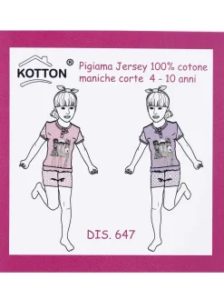 Kotton Pigiama corto in cotone da bambina