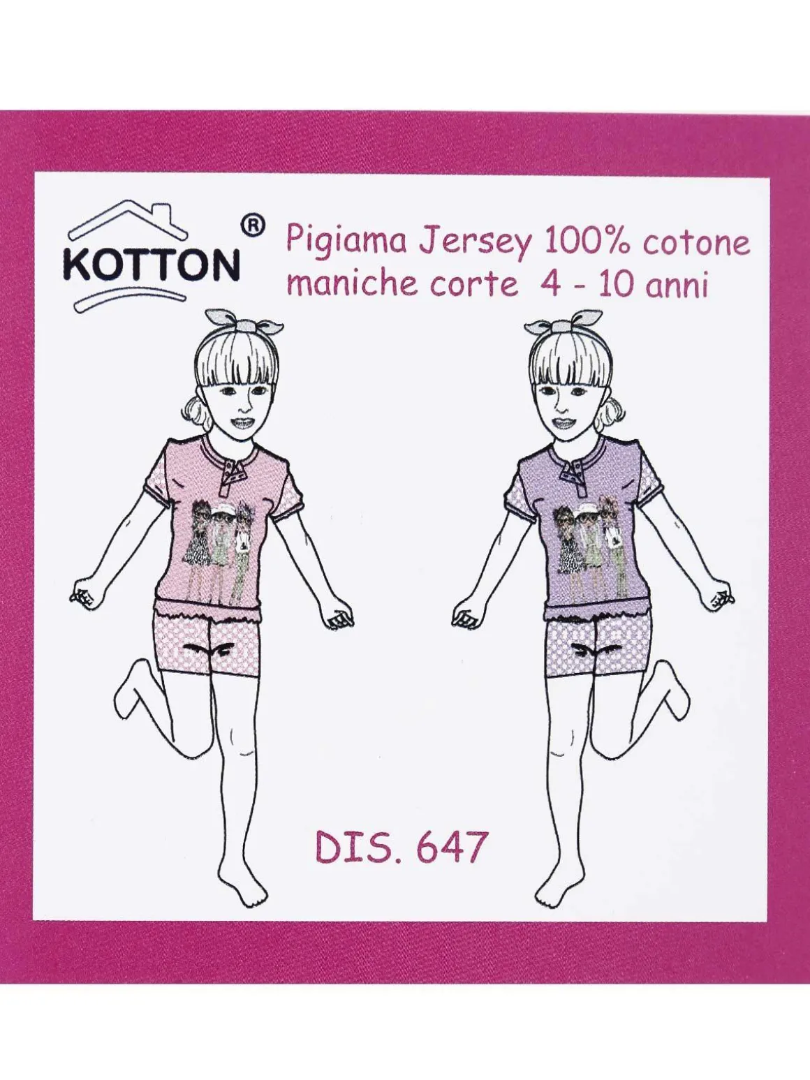 Kotton Pigiama corto in cotone da bambina