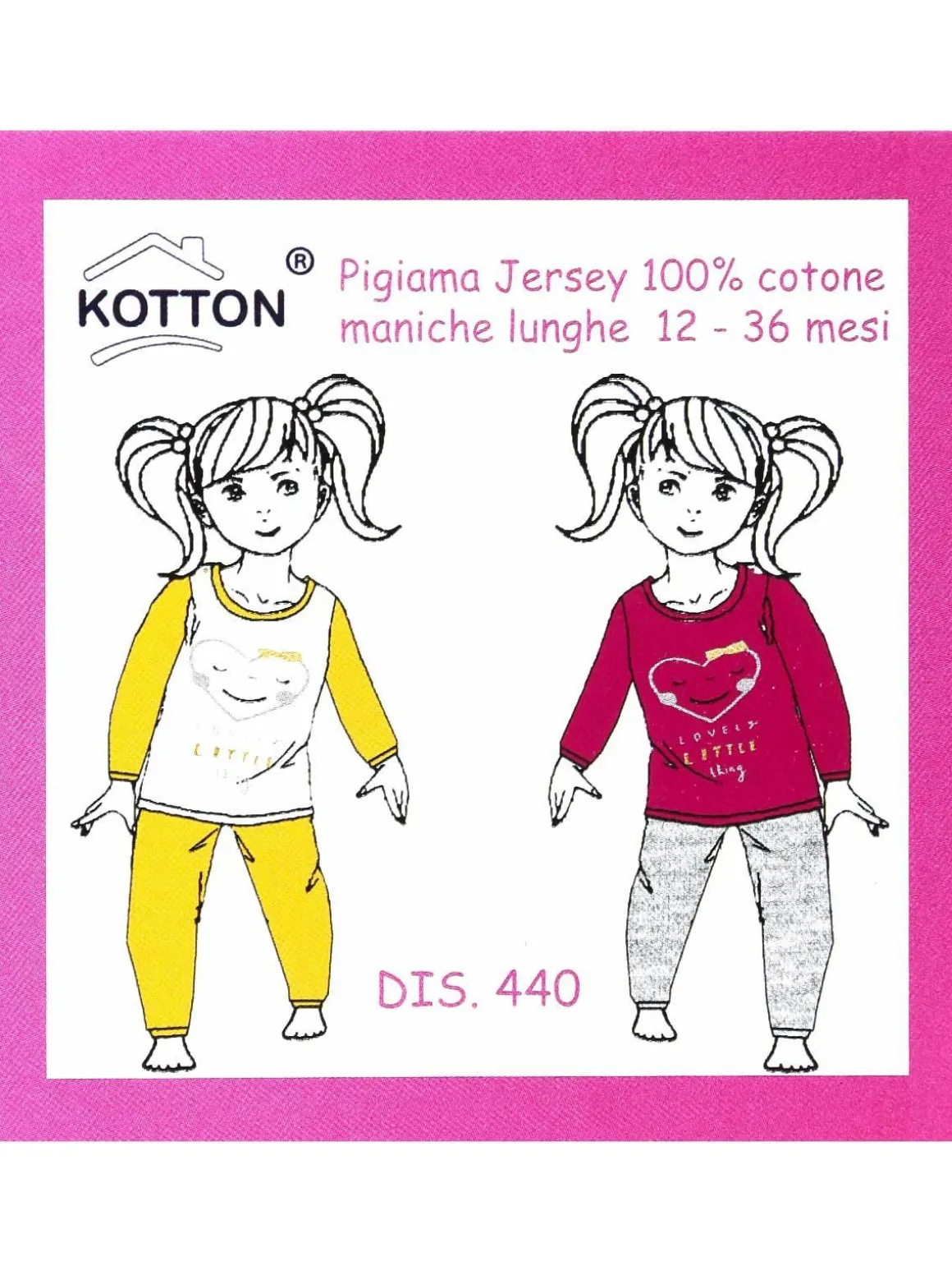 Kotton Pigiama lungo da neonata in cotone
