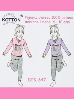 Kotton Pigiama lungo in cotone da bambina