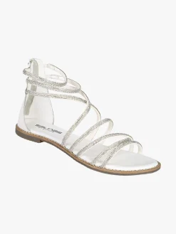La Cuoieria Sandali donna gioiello in pelle con tallone chiuso e zip - bianco