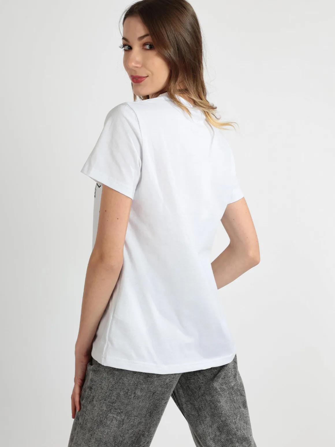 Ladp T-shirt donna in cotone con scritta