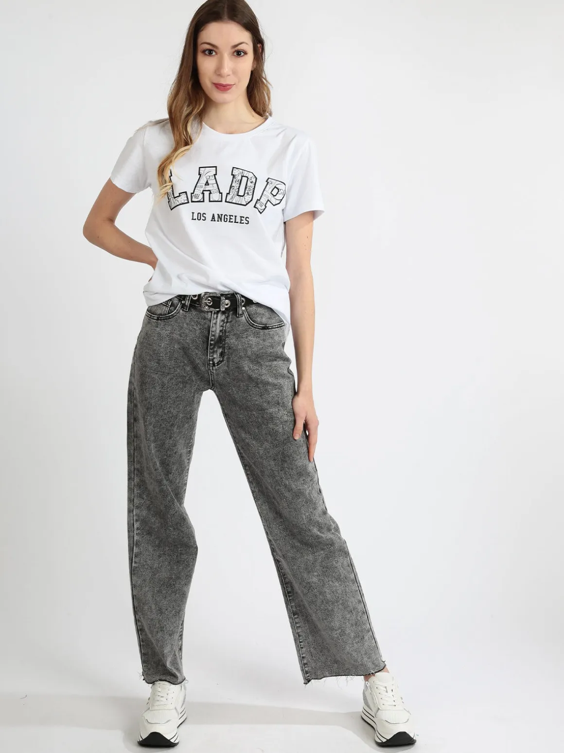 Ladp T-shirt donna in cotone con scritta