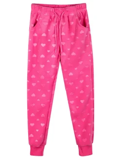 Lady Moda Completo tuta 2 pezzi da bambina in ciniglia - fucsia