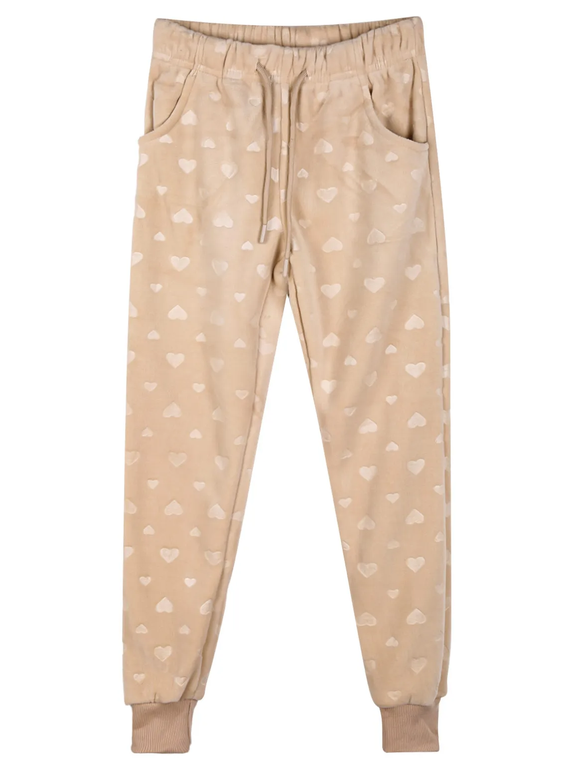 Lady Moda Completo tuta 2 pezzi da bambina in ciniglia - khaki