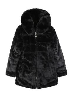 Lady Moda Parka imbottito double face da bambina con cappuccio