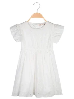 Lady Moda Vestito da bambina in cotone con ricami a maniche corte