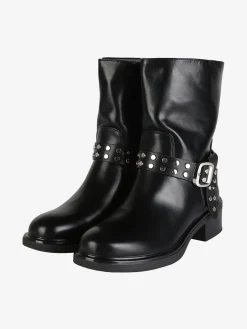 La Flor Stivaletti donna biker con cinturino di borchie
