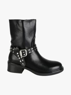 La Flor Stivaletti donna biker con cinturino di borchie