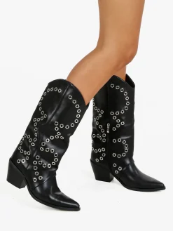 La Flor Stivali donna texani con borchie