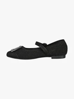 Laura Biagiotti Ballerine donna in maglia con cinturino e fibbia - nero