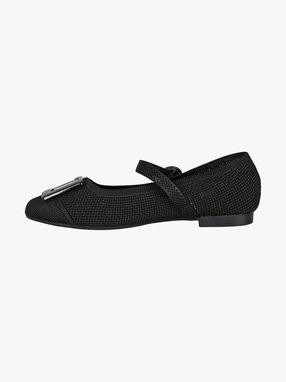 Laura Biagiotti Ballerine donna in maglia con cinturino e fibbia - nero