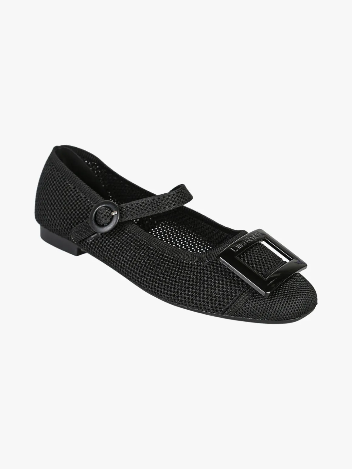 Laura Biagiotti Ballerine donna in maglia con cinturino e fibbia - nero