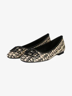 Laura Biagiotti Ballerine donna in tessuto con stampa logo
