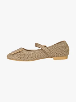 Laura Biagiotti Ballerine donna in maglia con cinturino e fibbia - taupe