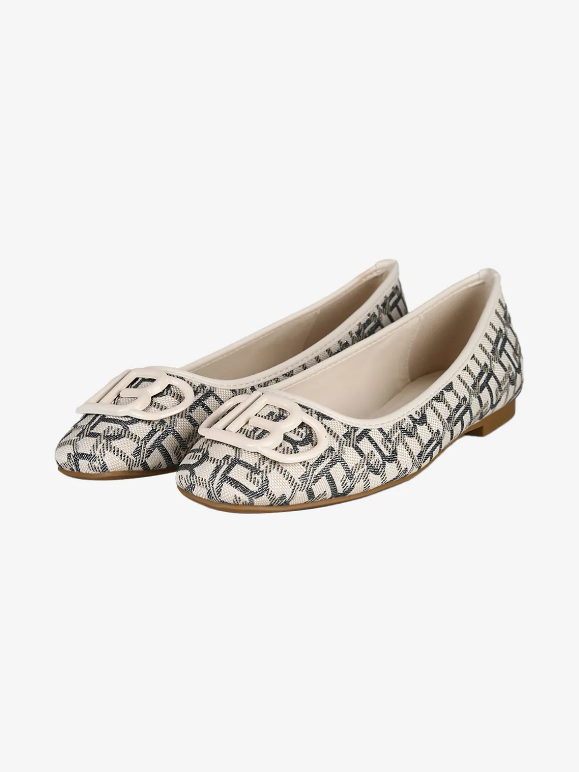 Laura Biagiotti Ballerine donna in tessuto con stampa logo