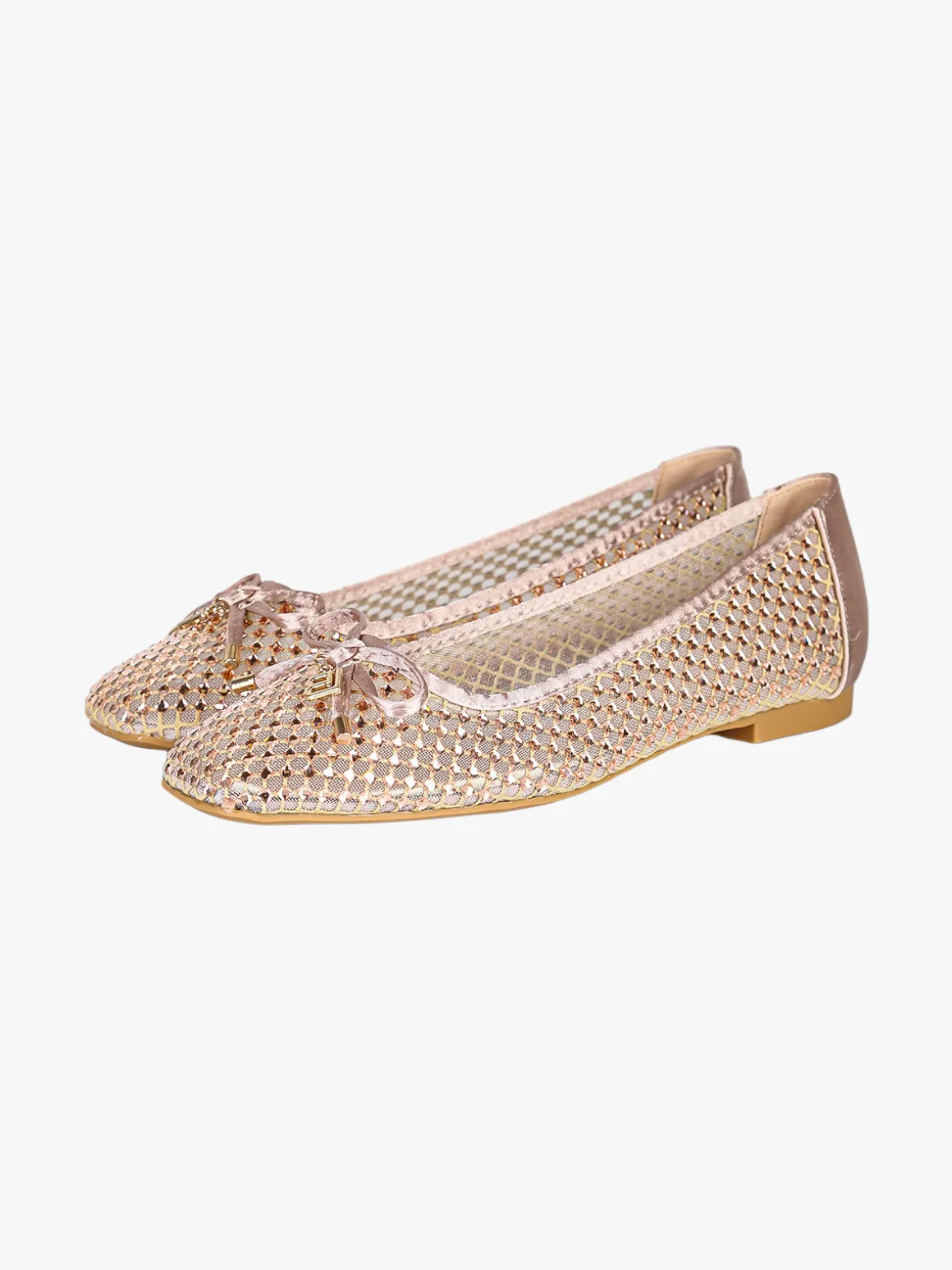 Laura Biagiotti Ballerine donna in tulle con strass - cipria