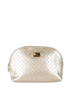 Laura Biagiotti Beauty case donna in vernice con logo - oro