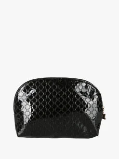 Laura Biagiotti Beauty case donna in vernice con logo - nero