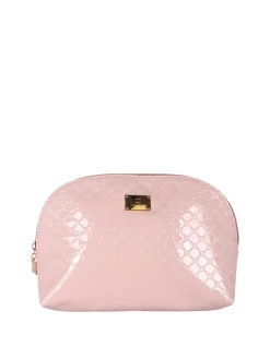 Laura Biagiotti Beauty case donna in vernice con logo - rosa
