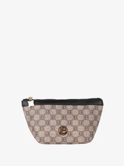 Laura Biagiotti Beauty case donna mini in ecopelle con logo - nero