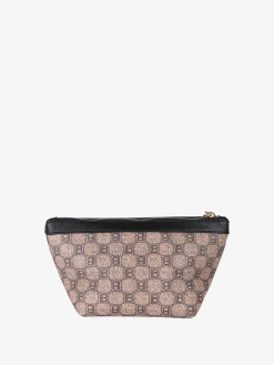 Laura Biagiotti Beauty case donna mini in ecopelle con logo - nero