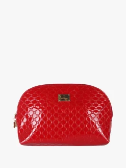 Laura Biagiotti Beauty case donna in vernice con logo - rosso