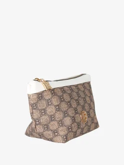 Laura Biagiotti Beauty case donna mini in ecopelle con logo - bianco