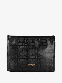 Laura Biagiotti Beauty case in vernice da donna con zip - nero
