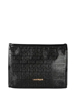 Laura Biagiotti Beauty case in vernice da donna con zip - nero