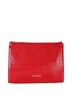 Laura Biagiotti Beauty case in vernice da donna con zip - rosso