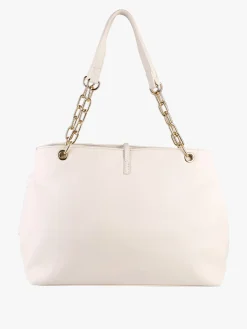 Laura Biagiotti Borsa donna con ecopelo e doppi manici a catena - panna