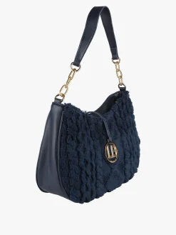 Laura Biagiotti Borsa donna hobo con ecopelo - blu scuro