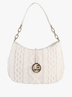 Laura Biagiotti Borsa donna hobo con ecopelo - panna