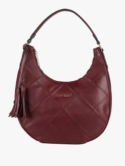 Laura Biagiotti Borsa donna hobo con trama a rombi - bordeaux