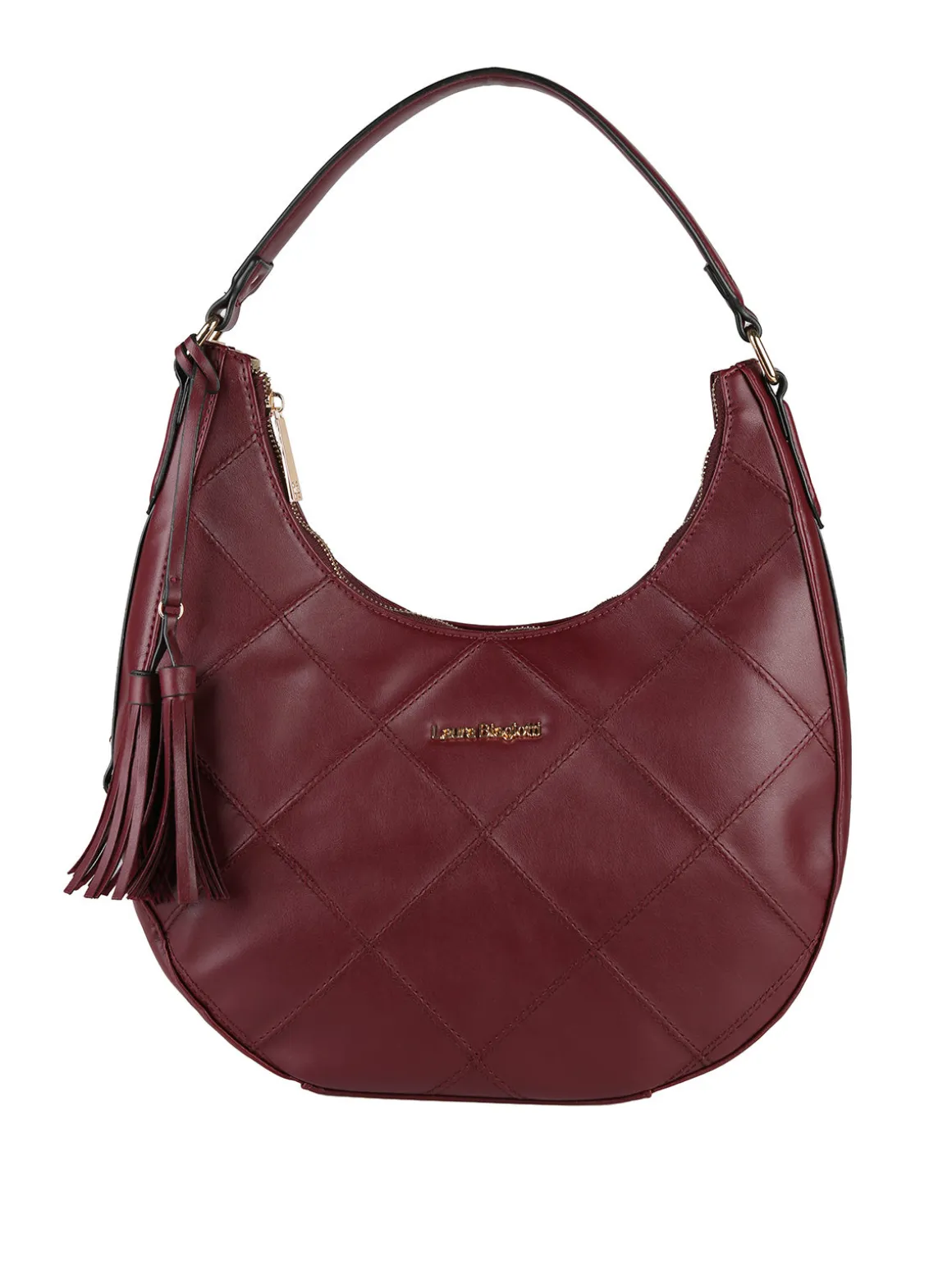 Laura Biagiotti Borsa donna hobo con trama a rombi - bordeaux