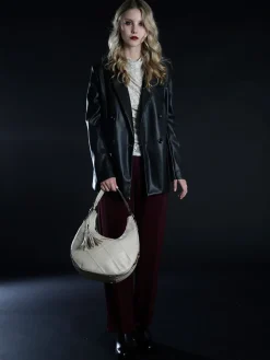 Laura Biagiotti Borsa donna hobo con trama a rombi - naturale