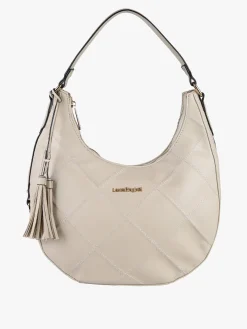 Laura Biagiotti Borsa donna hobo con trama a rombi - naturale