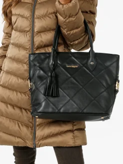 Laura Biagiotti Borsa donna tote con trama a rombi - nero