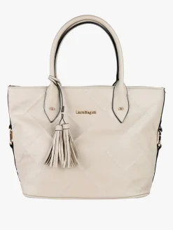 Laura Biagiotti Borsa donna tote con trama a rombi - naturale