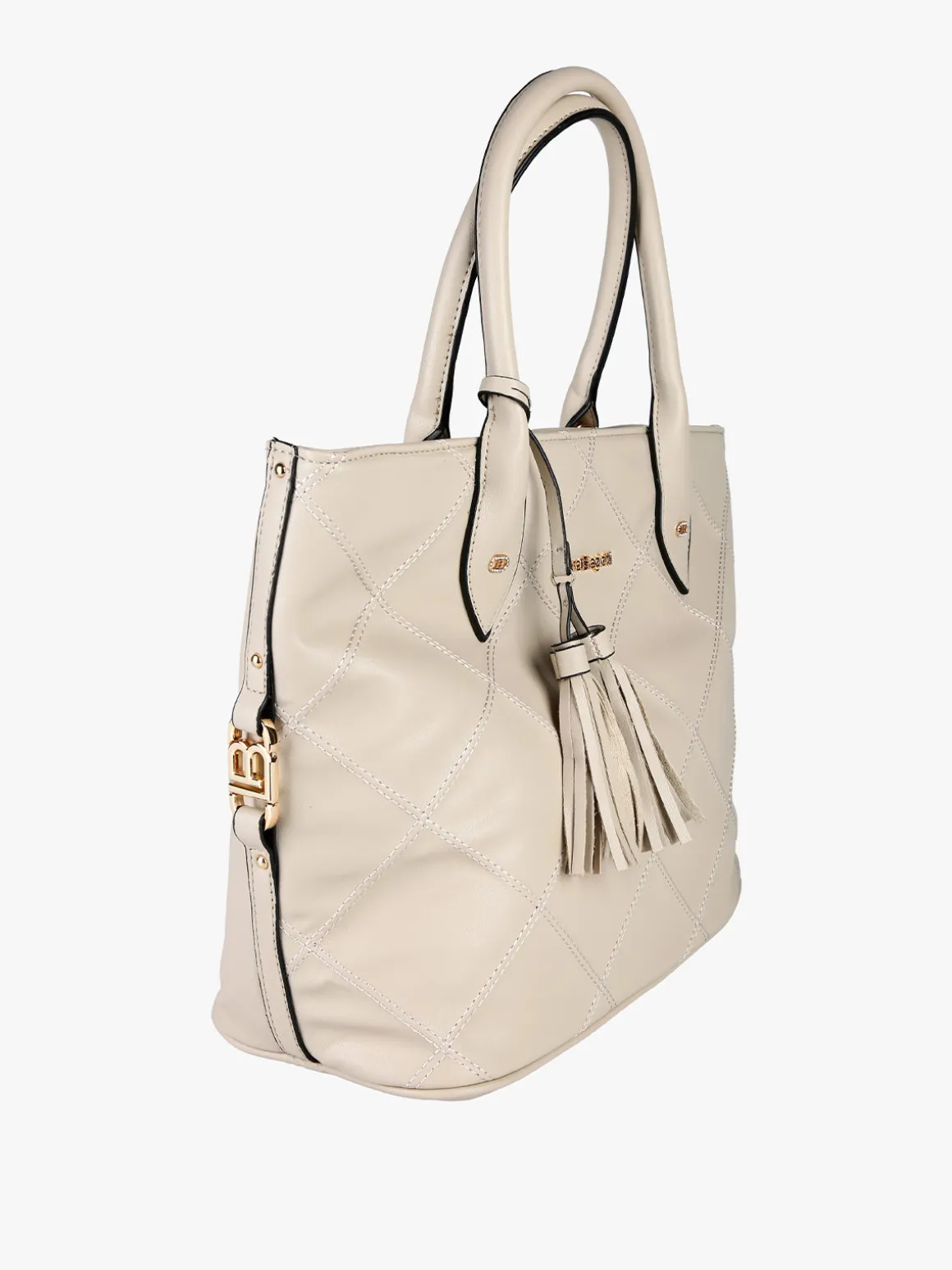 Laura Biagiotti Borsa donna tote con trama a rombi - naturale