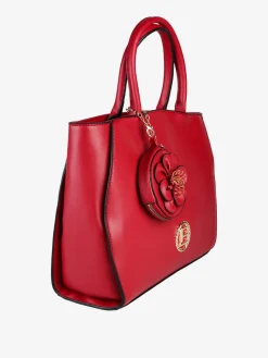 Laura Biagiotti Borsa donna tote in ecopelle con portamonete a fiore - rosso