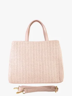 Laura Biagiotti Borsa rigida da donna in paglia con doppi manici